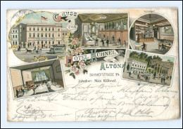 XX002041/ Gruß Aus Altona Hamburg  Hotel Kühnel  Litho AK 1899 - Altona