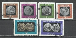 0607E- BULGARIA SERIE COMPLETA 1967 Nº 1489/1494 MONEDAS ARQUEOLOGÍA NUMISMÁTICA. - Gebruikt