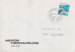 Motiv Brief  "AG Für Tiernahrung, Hinwil"  (Stempelfehler)        1976 - Cartas & Documentos