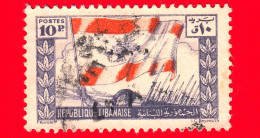 LIBANO - Usato - 1946 - 1° Anniversario Della Vittoria - Soldati E Bandiera Senza V - 10 - Liban