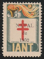 Vignette/ Vinheta, Portugal - ANT Assistência Nacional Tuberculosos, Natal De 1952 -|- MNG, Sans Gomme - Lokale Uitgaven