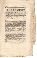1789. Règlement Pour Le Régiment Patriotique De La Ville D'Agen. - Décrets & Lois