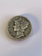 1929 (D) USA Mercury 90% Silver Dime Coin, VF Very Fine - 1916-1945: Mercury