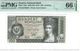 Austria 100 Schilling 1969 (70) P145a Graded 66 EPQ Gem Uncirculated By PMG - Autriche