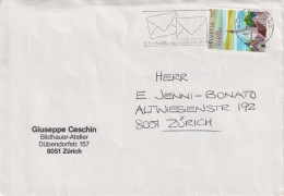 Motiv Brief  "Ceschin, Bildhauer-Atelier, Zürich"      1987 - Storia Postale