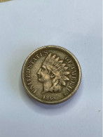 1860 USA Indian Head Cent Coin, VF Very Fine - 1859-1909: Indian Head