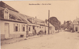 Cpa -80- Noyelles Sur Mer -animée-rue De La Gare - Pompe A Essence -edi Pannetier Nuncq - Noyelles-sur-Mer