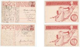 2 X 1909 Illus Switzerland UPU Inauguration POSTAL STATIONERY CARDS To GB Germany Cover Stamps - U.P.U.