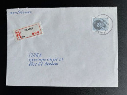 NETHERLANDS 1988 REGISTERED LETTER HAAREN TO ARNHEM 22-09-1988 NEDERLAND AANGETEKEND - Lettres & Documents