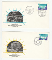 2 Diff 1967 San Bernardino  ROAD TUNNEL INAUGURATION Event Covers Chur, Belilnzona Switzerland Road Safety Cover Stamps - Unfälle Und Verkehrssicherheit