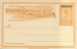 Entier Postal Etat Indépendant Du Congo Surchargé CONGO BELGE Neuf** - Cartas & Documentos