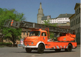 Mercedes-Benz DLK 32/12 Freiwillige Feuerwehr Weida  (1960)  - CPM - Vrachtwagens En LGV