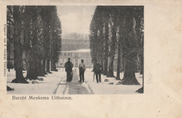 4893165Uithuizen,Burcht Menkema In De Sneeuw. Rond 1900. (Bovenrand Een Klein Scheurtje)  - Uithuizen