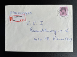 NETHERLANDS 1985 REGISTERED LETTER HALSTEREN TO VIANEN 11-12-1985 NEDERLAND AANGETEKEND - Brieven En Documenten