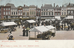 4893356Middelburg, Markt Met Tram. (Poststempel 1904) (Kleine Vouwen In De Hoeken)  - Middelburg