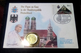 Germany 1987, Numiscover With 100 Lire Coin Vatican The Pope Visits Germany, - Andere & Zonder Classificatie