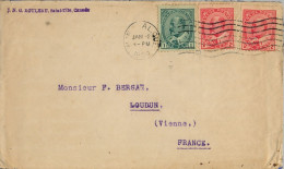 1909 CANADÁ , MONTREAL - LOUDUN , SOBRE CIRCULADO , LLEGADA AL DORSO , EDOUARD VII - Covers & Documents