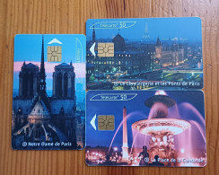 SERIE DE 3 TELECARTES NOTRE DAME DE PARIS, CONCORDE ET CONCIERGERIE !!! - 2009