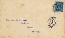 1908 CANADÁ , MONTREAL - LOUDUN , SOBRE CIRCULADO , TRÁNSITO EN PARIS , LLEGADA AL DORSO , EDOUARD VII , YV. 80 - Storia Postale