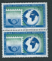 Italia 1963; Centenario Prima Conferenza Postale Internazionale A Parigi. Coppia. - 1961-70: Nieuw/plakker