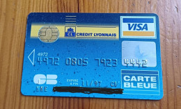 ANCIENNE CARTE A PUCE BANCAIRE CREDIT LYONNAIS ANNEES 90 !!! - Disposable Credit Card