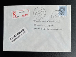 NETHERLANDS 1988 REGISTERED LETTER HAELEN TO AMSTERDAM 14-10-1988 NEDERLAND AANGETEKEND - Cartas & Documentos