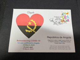 19-3-2024 (3 Y 28) COVID-19 4th Anniversary - Angola - 19 March 2024 (with OZ Stamp) - Disease