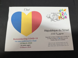 19-3-2024 (3 Y 28) COVID-19 4th Anniversary - Chad - 19 March 2024 (with OZ Stamp) - Disease