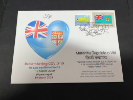 19-3-2024 (3 Y 28) COVID-19 4th Anniversary - Fiji - 19 March 2024 (with Fiji UN Flag Stamp) - Disease
