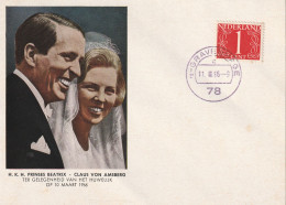 MONARCHIE - NIEDERLANDE, Hochzeit 1966 - Königshäuser