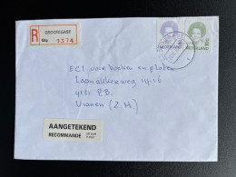 NETHERLANDS 1994 REGISTERED LETTER GROOTEGAST TO VIANEN 28-11-1994 NEDERLAND AANGETEKEND - Brieven En Documenten