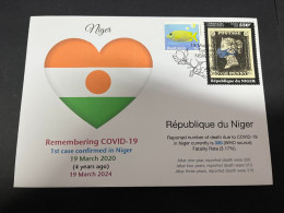 19-3-2024 (3 Y 28) COVID-19 4th Anniversary - Niger - 19 March 2024 (with Niger COVID-19 Stamp) - Ziekte