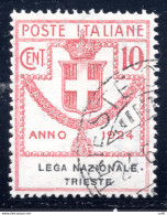 Parastatali N. 43 Cent. 10 Lega Nazionale Trieste Usato - Ungebraucht