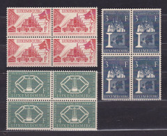 1956 Lussemburgo Luxembourg CECA Comunità Europea Carbone E Acciaio 4 Serie Di 3v. (511/13) MNH** In Quartina Block 4 - 1956