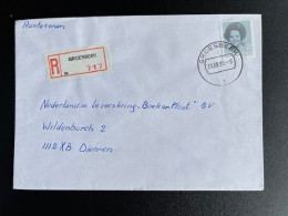 NETHERLANDS 1986 REGISTERED LETTER GROESBEEK TO DIEMEN 31-12-1986 NEDERLAND AANGETEKEND - Lettres & Documents