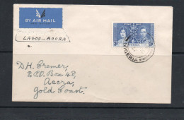 NIGERIA - 1937 - IMPERIAL AIRWAYS  GOLD COAST  WITH ACCRA   BACKSTAMP - Nigeria (...-1960)