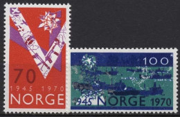Norwegen 1970 25. Jahrestag Der Befreiung Schiffe 606/07 Postfrisch - Unused Stamps