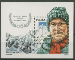 Polen 1988 Olympisches Silber J.Kukuczka Bergsteiger Block 106 Postfr. (C93350) - Blocs & Feuillets