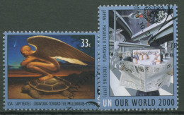 UNO New York 2000 Gemäldeausstellung Schildkröte Mit Engel 835/36 Gestempelt - Used Stamps