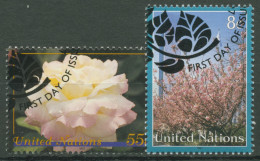 UNO New York 1997 Pflanzen Kirschblüten Rose 730/31 Gestempelt - Usados