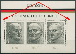 Bund 1975 Friedensnobelpreisträger Block 11 Postfrisch Stark Verschnitten - 1959-1980