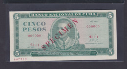 5 PESOS 1972 UNC / SC SPECIMEN - Cuba