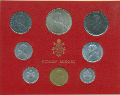 Vatikan 1965 Kursmünzen Papst Paul VI., Im Blister, 1 - 500 Lire, St, (m5428) - Vatican