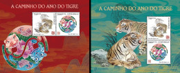 Guinea Bissau 2021, Year Of The Tiger2,  2blocks - Astrology