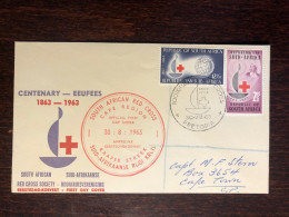 SOUTH AFRICA FDC COVER 1963 YEAR RED CROSS HEALTH MEDICINE STAMPS - FDC