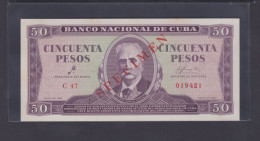 50 PESOS 1961 UNC / SC SPECIMEN - FIRMADO POR EL CHE - Kuba