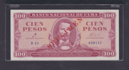 100 PESOS 1961 UNC / SC SPECIMEN - FIRMADO POR EL CHE - Kuba