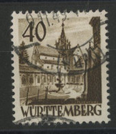 WURTTEMBERG N° 35 Oblitéré Cote 50 € 40 P Brun-olive - Württemberg