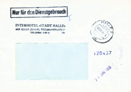 DDR Dienst Brief  - Nur Für Den Dienstgebrauch - VEB Interhotel Stadt Halle 1988 - Zentraler Kurierdienst