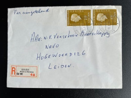 NETHERLANDS 1975 REGISTERED LETTER GOUDA WILLEM EN MARIALAAN TO LEIDEN 10-01-1975 NEDERLAND AANGETEKEND - Briefe U. Dokumente